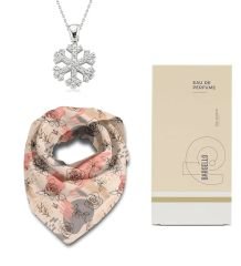 eJOYA Özel Tasarım Fular & Kar Tanesi Kolye & Bargello 122 Kadın Parfüm Hediye Seti 112656