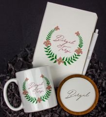 eJOYA Kişiye Özel Defter Kalem Kupa Ve Bardak Altlığı Hediye Seti 103798