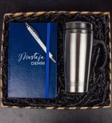 eJOYA Kişiye Özel Tasarım Defter Kalem & Çelik Termos Hediye Kutusu 111539