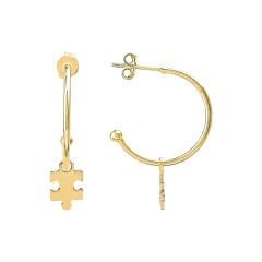 eJOYA 14 Ayar Altın Puzzle Halka Küpe 95896