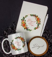 eJOYA Kişiye Özel Defter Kalem Kupa Ve Bardak Altlığı Hediye Seti 103802