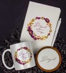 eJOYA Kişiye Özel Defter Kalem Kupa Ve Bardak Altlığı Hediye Seti 103803