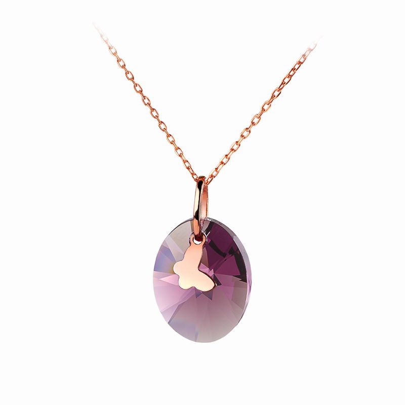 eJOYA 14 Ayar Altın Swarovski Taşlı Kelebek Kolye 72168