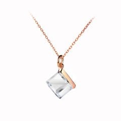 eJOYA 14 Ayar Altın Swarovski Küp Kesim Kolye 72169