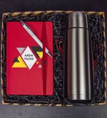 eJOYA Kişiye Özel Tasarım Defter Kalem & Deri Kılıflı Termos Hediye Kutusu 111544