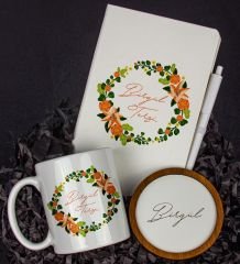 eJOYA Kişiye Özel Defter Kalem Kupa Ve Bardak Altlığı Hediye Seti 103806