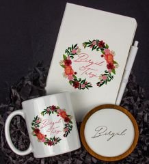 eJOYA Kişiye Özel Defter Kalem Kupa Ve Bardak Altlığı Hediye Seti 103807