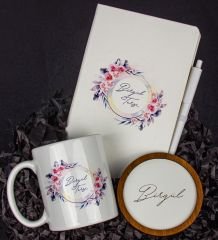 eJOYA Kişiye Özel Defter Kalem Kupa Ve Bardak Altlığı Hediye Seti 103810