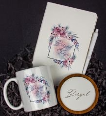 eJOYA Kişiye Özel Defter Kalem Kupa Ve Bardak Altlığı Hediye Seti 103811