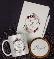 eJOYA Kişiye Özel Defter Kalem Kupa Ve Bardak Altlığı Hediye Seti 103814