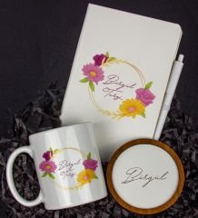 eJOYA Kişiye Özel Defter Kalem Kupa Ve Bardak Altlığı Hediye Seti 103815