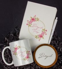 eJOYA Kişiye Özel Defter Kalem Kupa Ve Bardak Altlığı Hediye Seti 103823