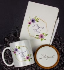 eJOYA Kişiye Özel Defter Kalem Kupa Ve Bardak Altlığı Hediye Seti 103825