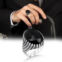 eJOYA Onix Taşlı Gümüş Erkek Yüzük 109316