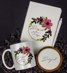 eJOYA Kişiye Özel Defter Kalem Kupa Ve Bardak Altlığı Hediye Seti 103834
