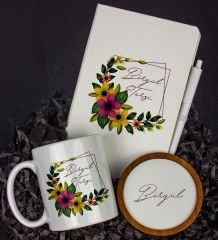 eJOYA Kişiye Özel Defter Kalem Kupa Ve Bardak Altlığı Hediye Seti 103835