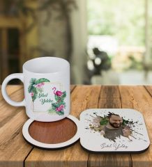 eJOYA Kişiye Özel Tasarım Kupa Bardak Ve Fotoğraflı Ahşap Bardak Altlığı 99277