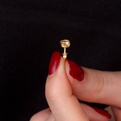 eJOYA 14 Ayar Altın Tektaş Küpe 3,5 mm 108342