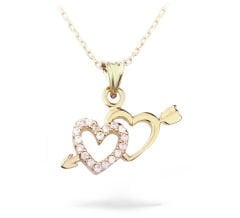 eJOYA Zircone Taşlı Kalpler Altın Kolye 73977