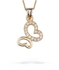 eJOYA Zircone Taşlı Kalbimdeki Kelebek Altın Kolye 74133