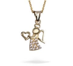 eJOYA Zircone Taşlı Melek Altın Kolye 74135