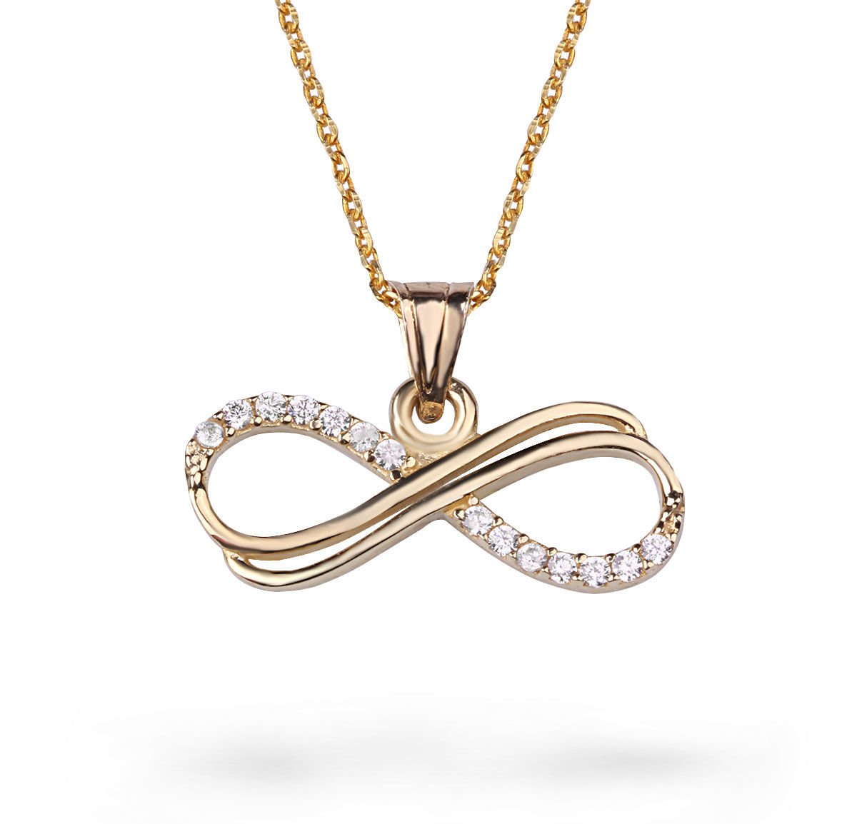 eJOYA Zircone Taşlı Sonsuzluk Altın Kolye 74137