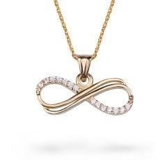eJOYA Zircone Taşlı Sonsuzluk Altın Kolye 74137