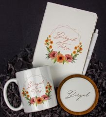 eJOYA Kişiye Özel Defter Kalem Kupa Ve Bardak Altlığı Hediye Seti 103861