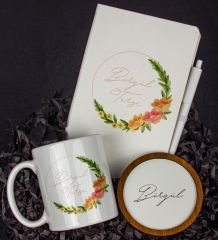 eJOYA Kişiye Özel Defter Kalem Kupa Ve Bardak Altlığı Hediye Seti 103865
