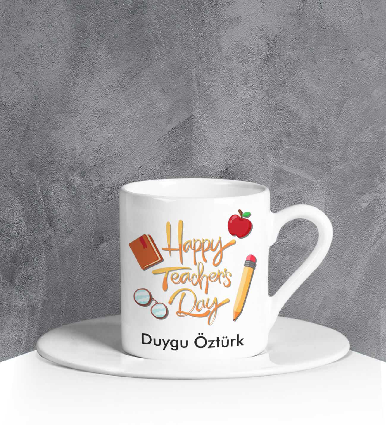 eJOYA Kişiye Özel Happy Teachers Day Türk Kahvesi Fincanı 90658