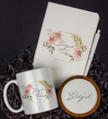 eJOYA Kişiye Özel Defter Kalem Kupa Ve Bardak Altlığı Hediye Seti 103867