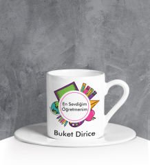 eJOYA Kişiye Özel En Sevdiğim Öğretmenim Türk Kahvesi Fincanı 90659