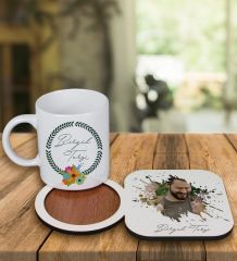eJOYA Kişiye Özel Tasarım Kupa Bardak Ve Fotoğraflı Ahşap Bardak Altlığı 99309
