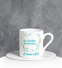 eJOYA Kişiye Özel En Sevdiğim Öğretmen Türk Kahvesi Fincanı 90667