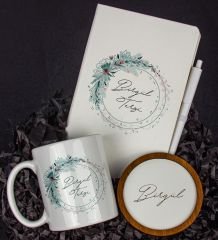 eJOYA Kişiye Özel Defter Kalem Kupa Ve Bardak Altlığı Hediye Seti 103881