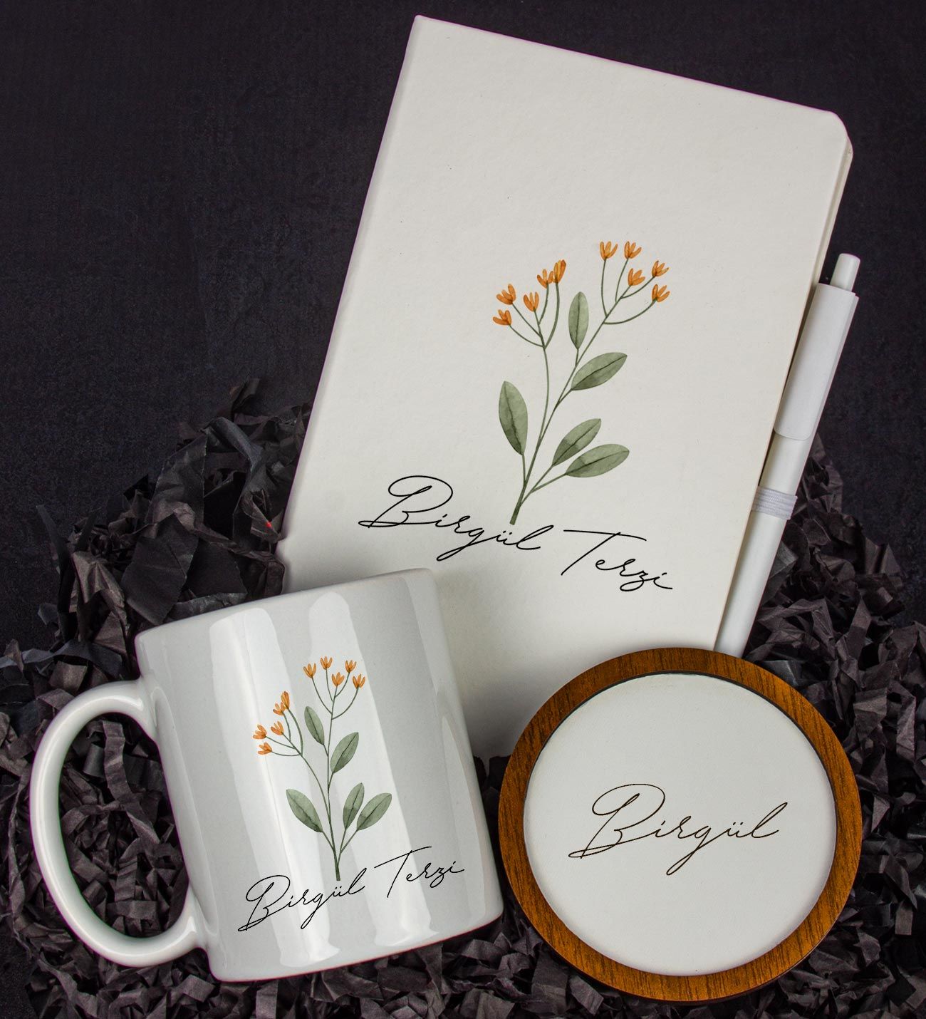eJOYA Kişiye Özel Defter Kalem Kupa Ve Bardak Altlığı Hediye Seti 103888