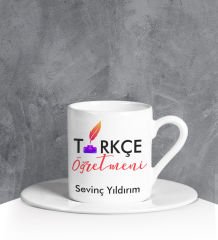 eJOYA Kişiye Özel Türkçe Öğretmeni Türk Kahvesi Fincanı 90676