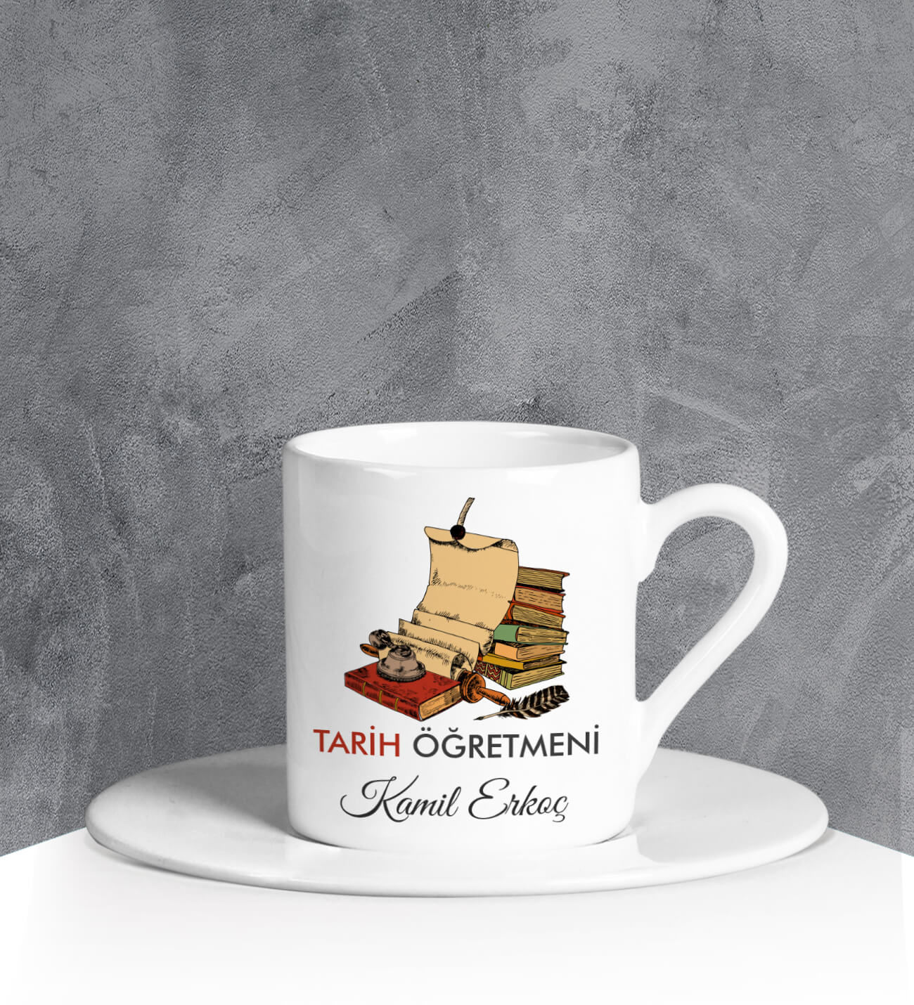 eJOYA Kişiye Özel Tarih Öğretmeni Türk Kahvesi Fincanı 90683