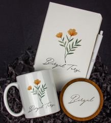 eJOYA Kişiye Özel Defter Kalem Kupa Ve Bardak Altlığı Hediye Seti 103892