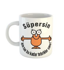 eJOYA Süpersin Tebrikler Kupa Bardak 79901