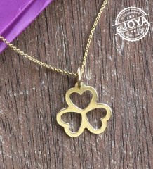 eJOYA Üç Yapraklı Kalpten Yonca Altın Kolye 76580