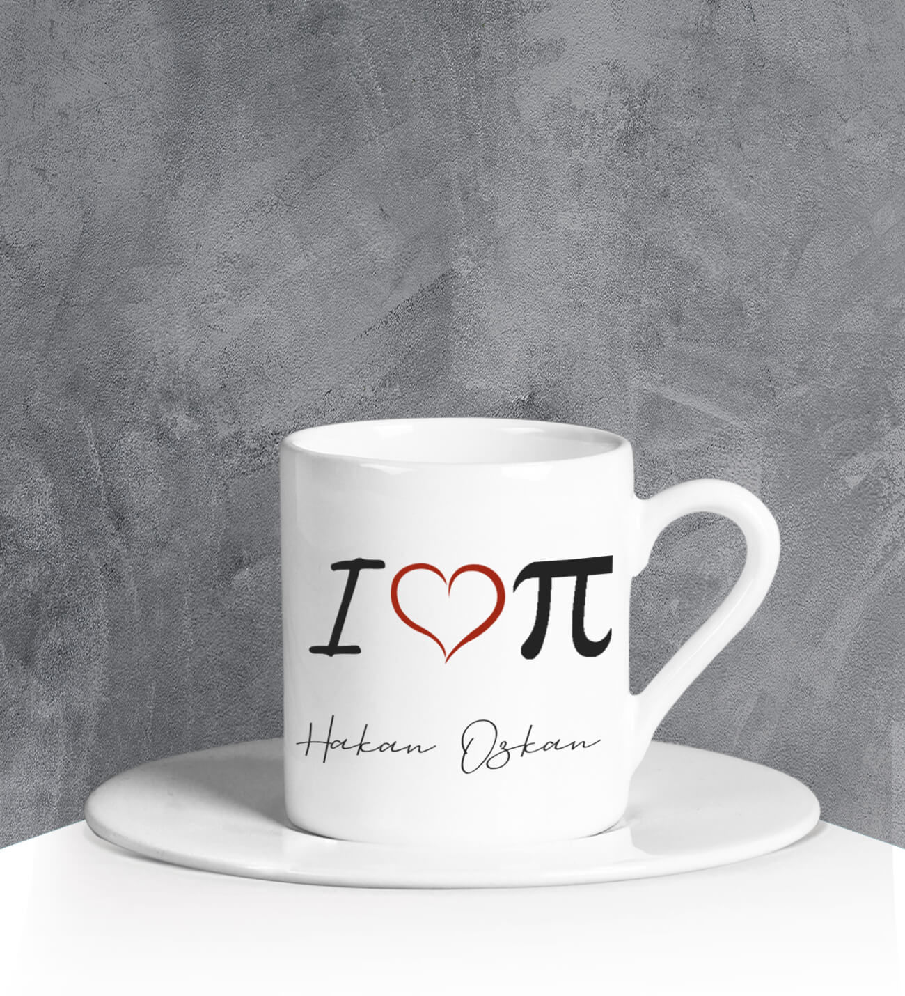 eJOYA Kişiye Özel I Love Pi Türk Kahvesi Fincanı 90691