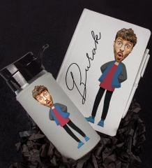eJOYA Kişiye Özel Karikatür Tasarım Defter Kalem Ve Matara Hediye Seti 96347