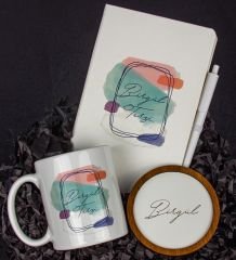 eJOYA Kişiye Özel Defter Kalem Kupa Ve Bardak Altlığı Hediye Seti 103910