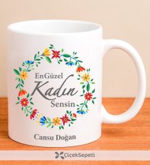 eJOYA Kişiye Özel En Güzel Kadın Temalı Kupa Bardak 79921