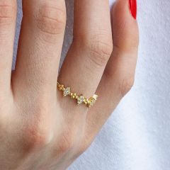 eJOYA Altın Zircone Taşlı Toptop Yüzük 107521
