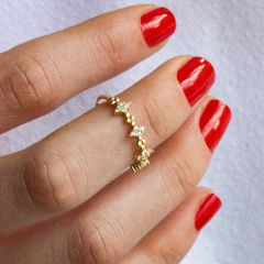 eJOYA Altın Zircone Taşlı Toptop Yüzük 107521