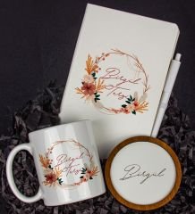 eJOYA Kişiye Özel Defter Kalem Kupa Ve Bardak Altlığı Hediye Seti 103912