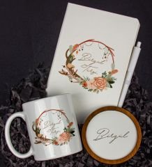 eJOYA Kişiye Özel Defter Kalem Kupa Ve Bardak Altlığı Hediye Seti 103917