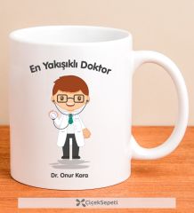 eJOYA Kişiye Özel En Yakışıklı Doktor Kupa Bardak 79935